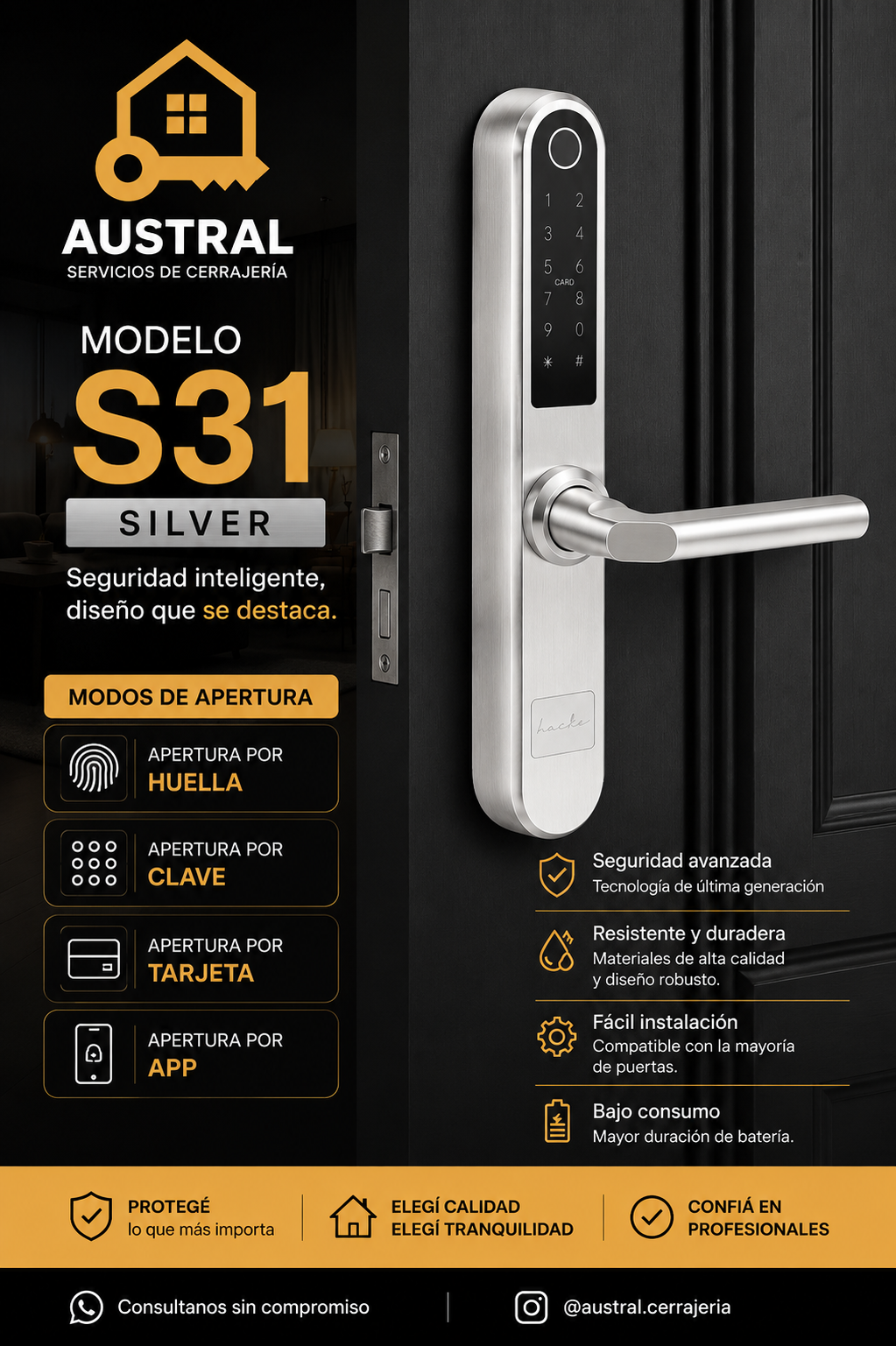 Cerradura S31 Silver